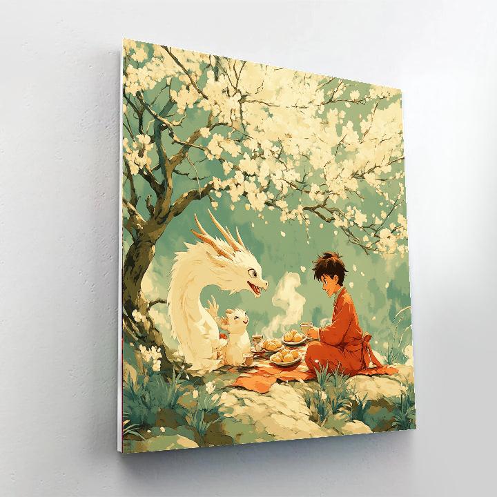 Mulan And Mushu Picnic painting number kit