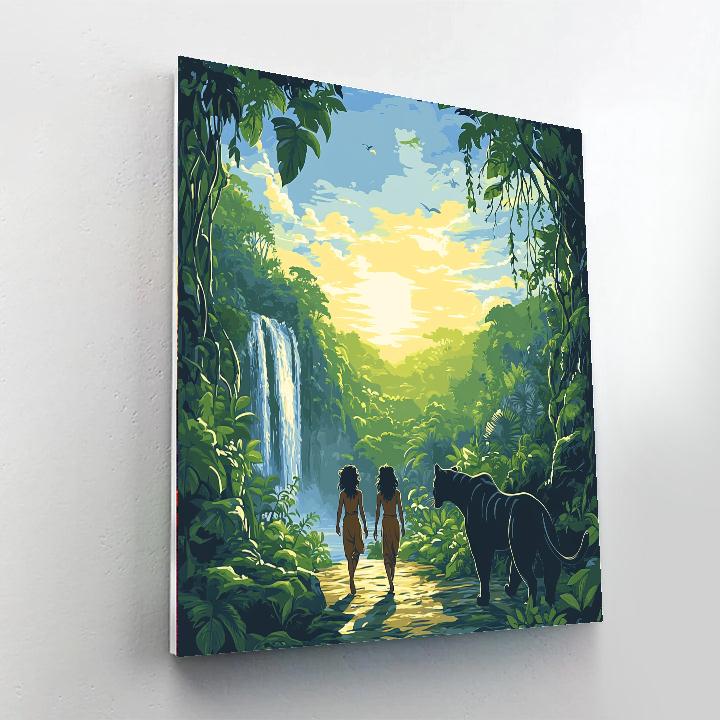 Mowgli And Bagheera Trail Painting by numbers kit
