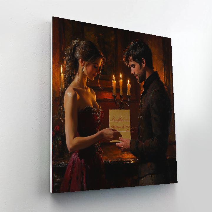 Francesco Hayez Inspired Secret Letter paint by color