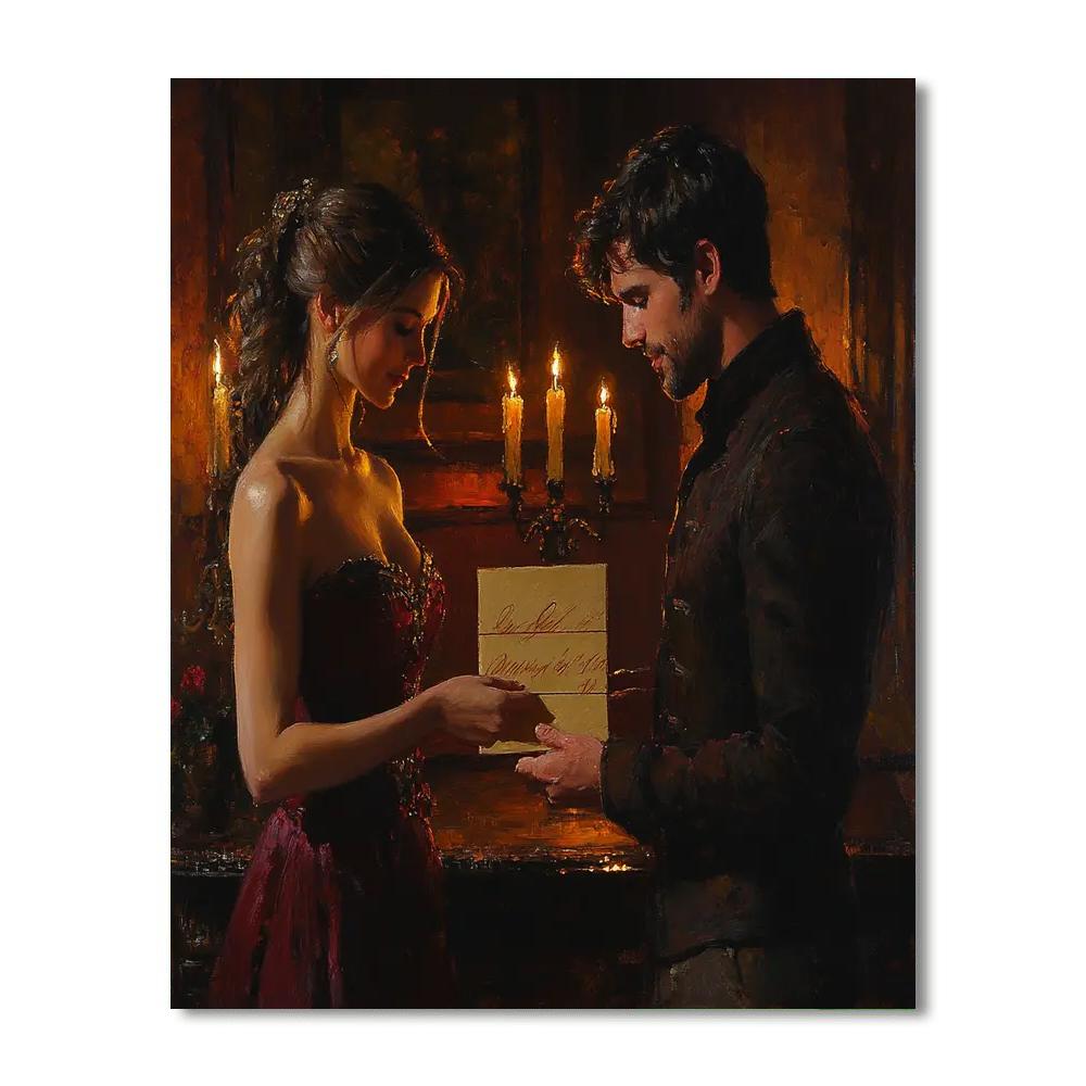 Francesco Hayez Inspired Secret Letter paint by color