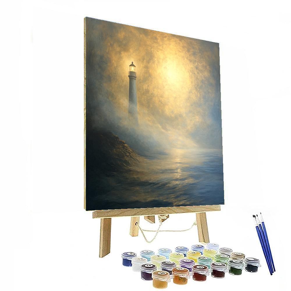 William Turner Inspired Lighthouse In Mist paint by numbers