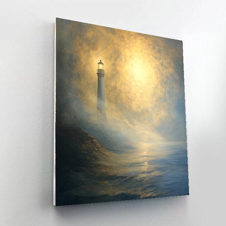 William Turner Inspired Lighthouse In Mist paint by numbers