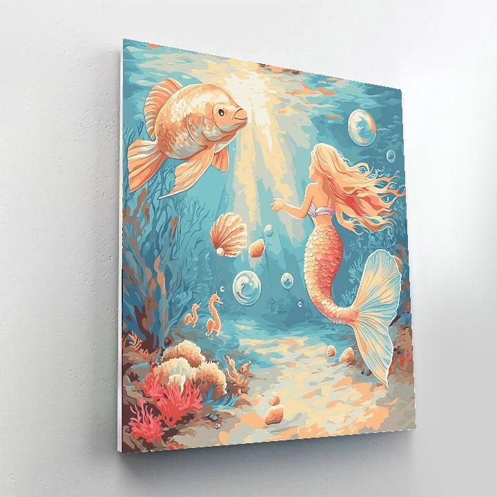 Flounder And Ariel Shell Hunt paint by color