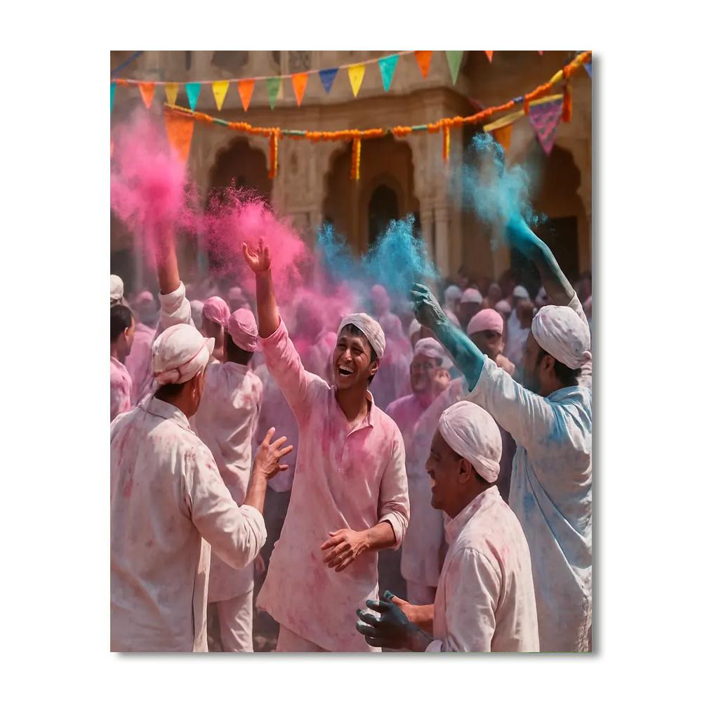 Holi Morning In Mathura painting number kit