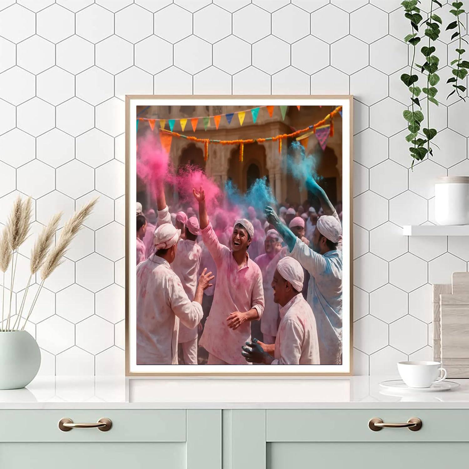 Holi Morning In Mathura painting number kit