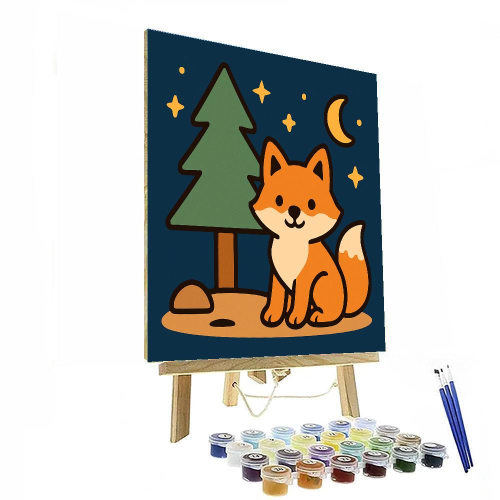 Starry Forest Fox Paint by numbers art