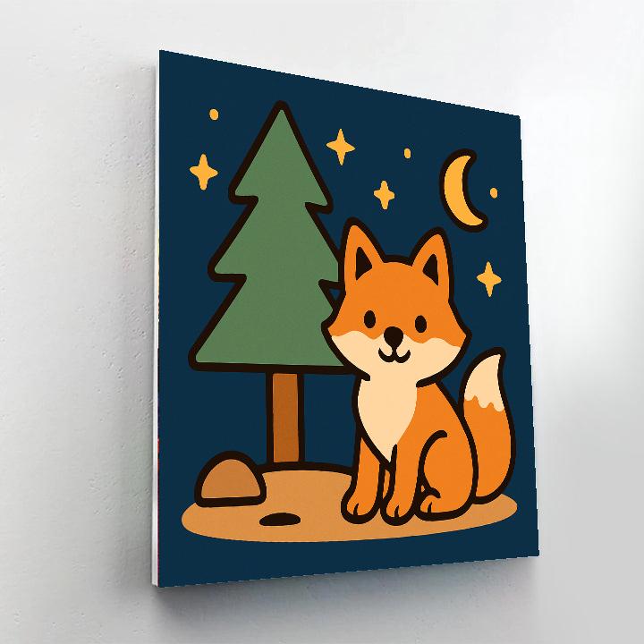 Starry Forest Fox Paint by numbers art