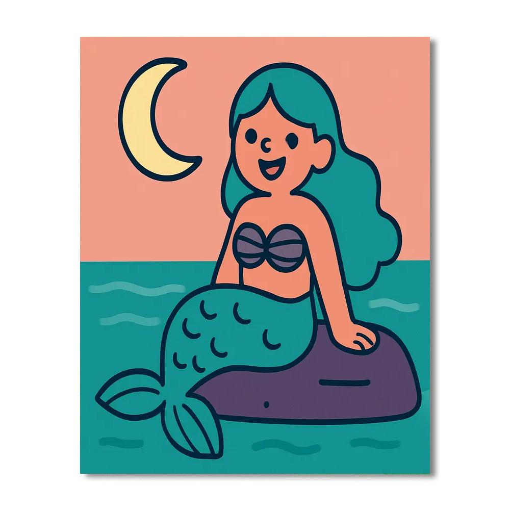 Moonlight Mermaid Numbered painting kits