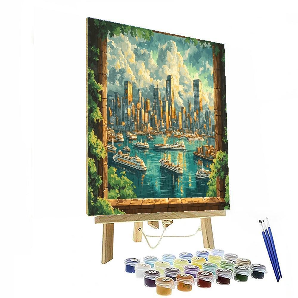 Victoria Peak Skyline Hong Kong China paint by number