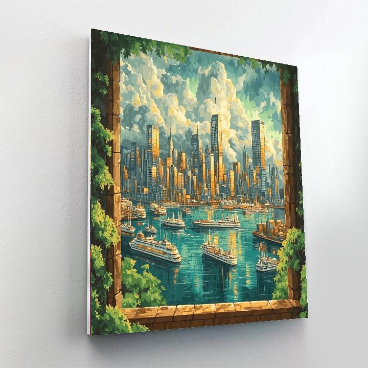 Victoria Peak Skyline Hong Kong China paint by number