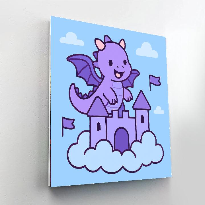 Cloud Castle Dragon Paint by numbers art