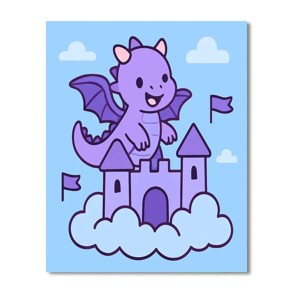 Cloud Castle Dragon Paint by numbers art