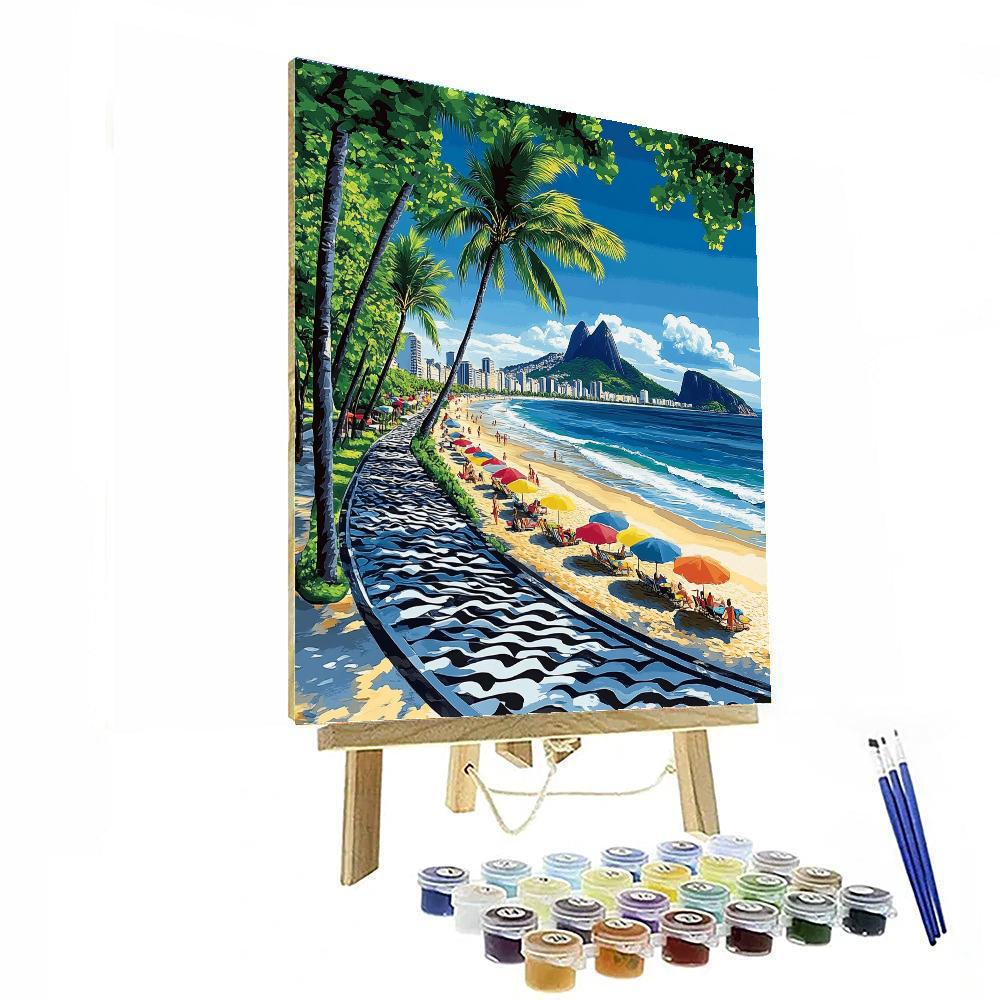 Copacabana Promenade Rio De Janeiro Brazil Paint by numbers art