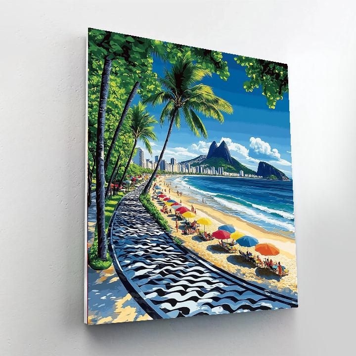 Copacabana Promenade Rio De Janeiro Brazil Paint by numbers art