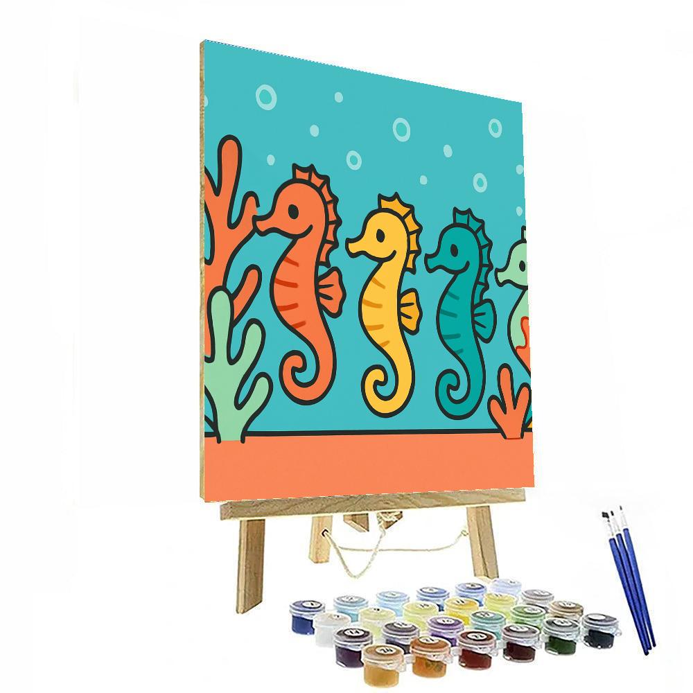 Submarine Seahorse Parade DIY paint by numbers
