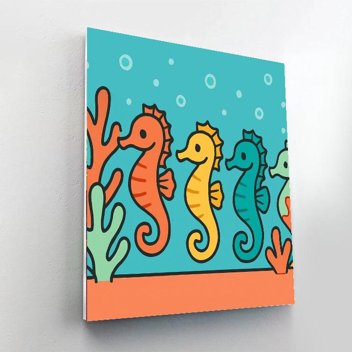 Submarine Seahorse Parade DIY paint by numbers