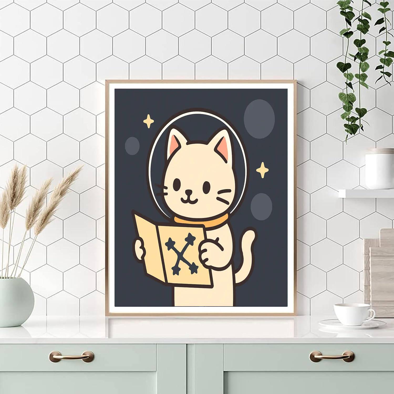 Astronaut Kitten Explorer Painting by numbers kit