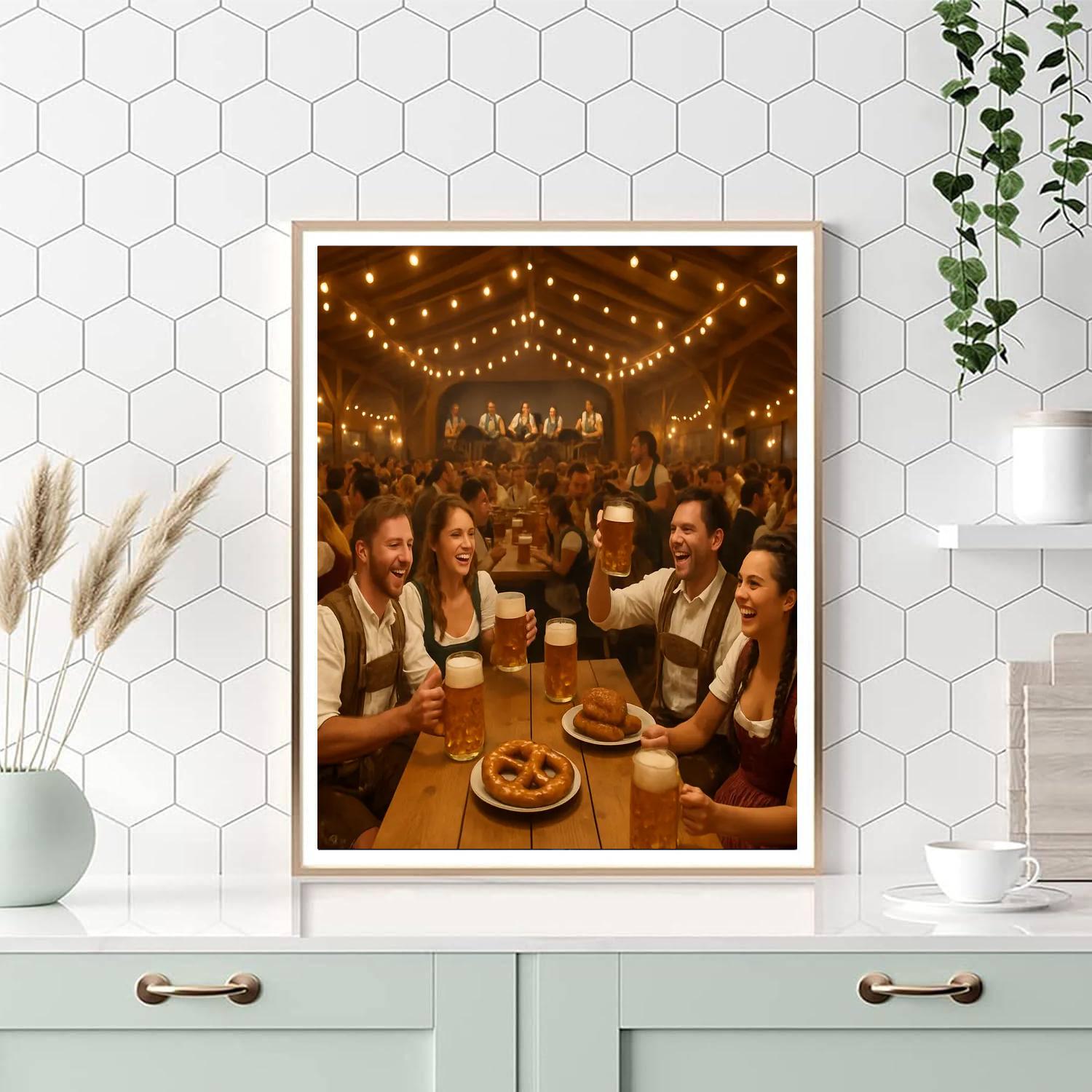 Oktoberfest Long Table Toast painting number kit
