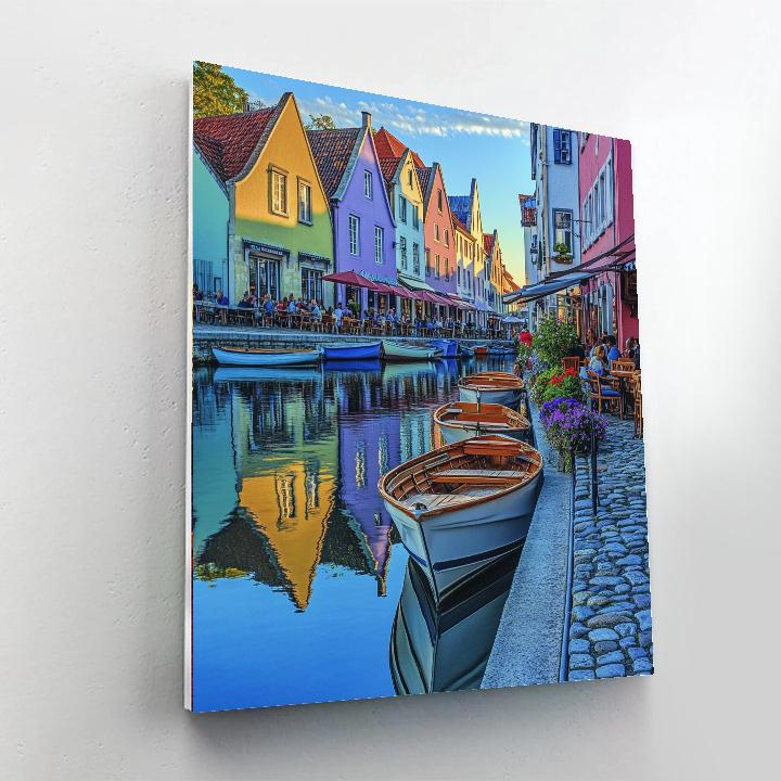 Nyhavn Canal Colorful Houses Copenhagen Denmark Numbered painting kits