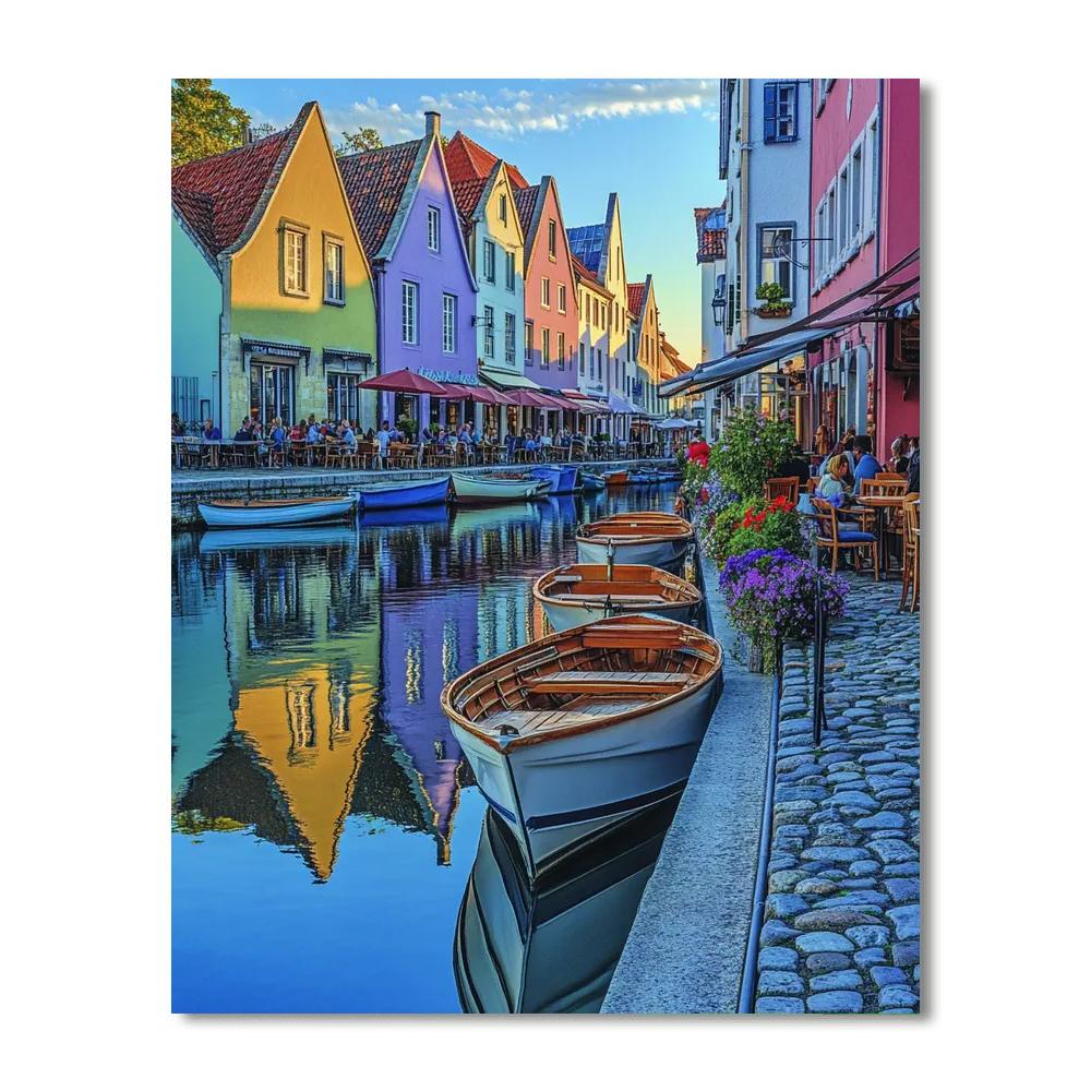 Nyhavn Canal Colorful Houses Copenhagen Denmark Numbered painting kits