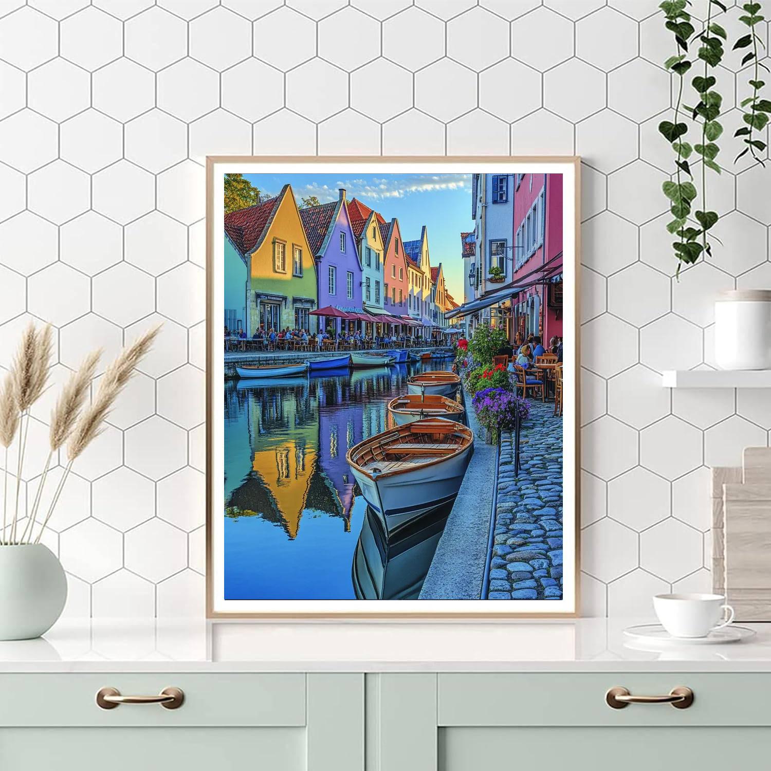 Nyhavn Canal Colorful Houses Copenhagen Denmark Numbered painting kits