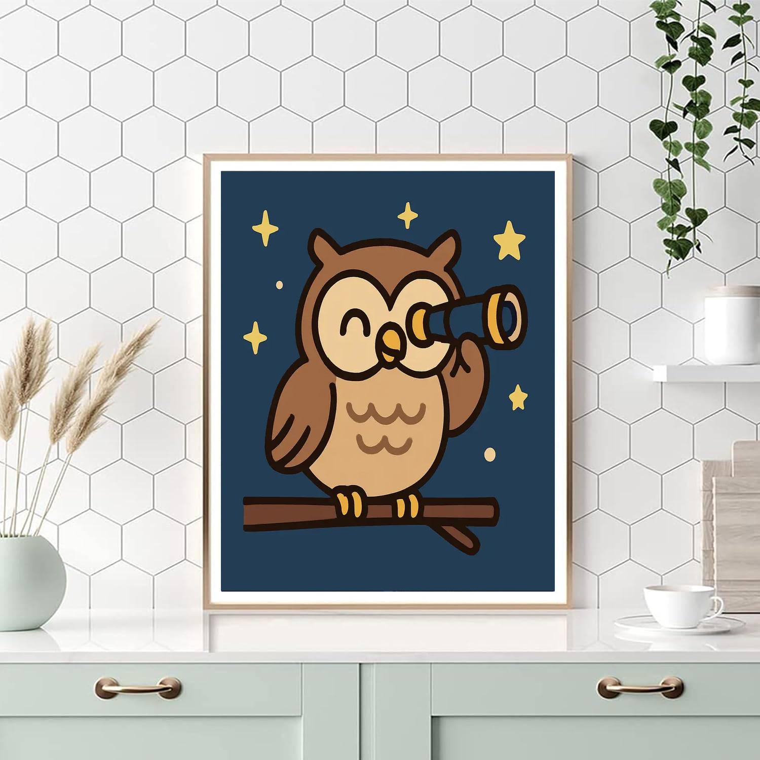 Stargazer Owl Painting by numbers kit