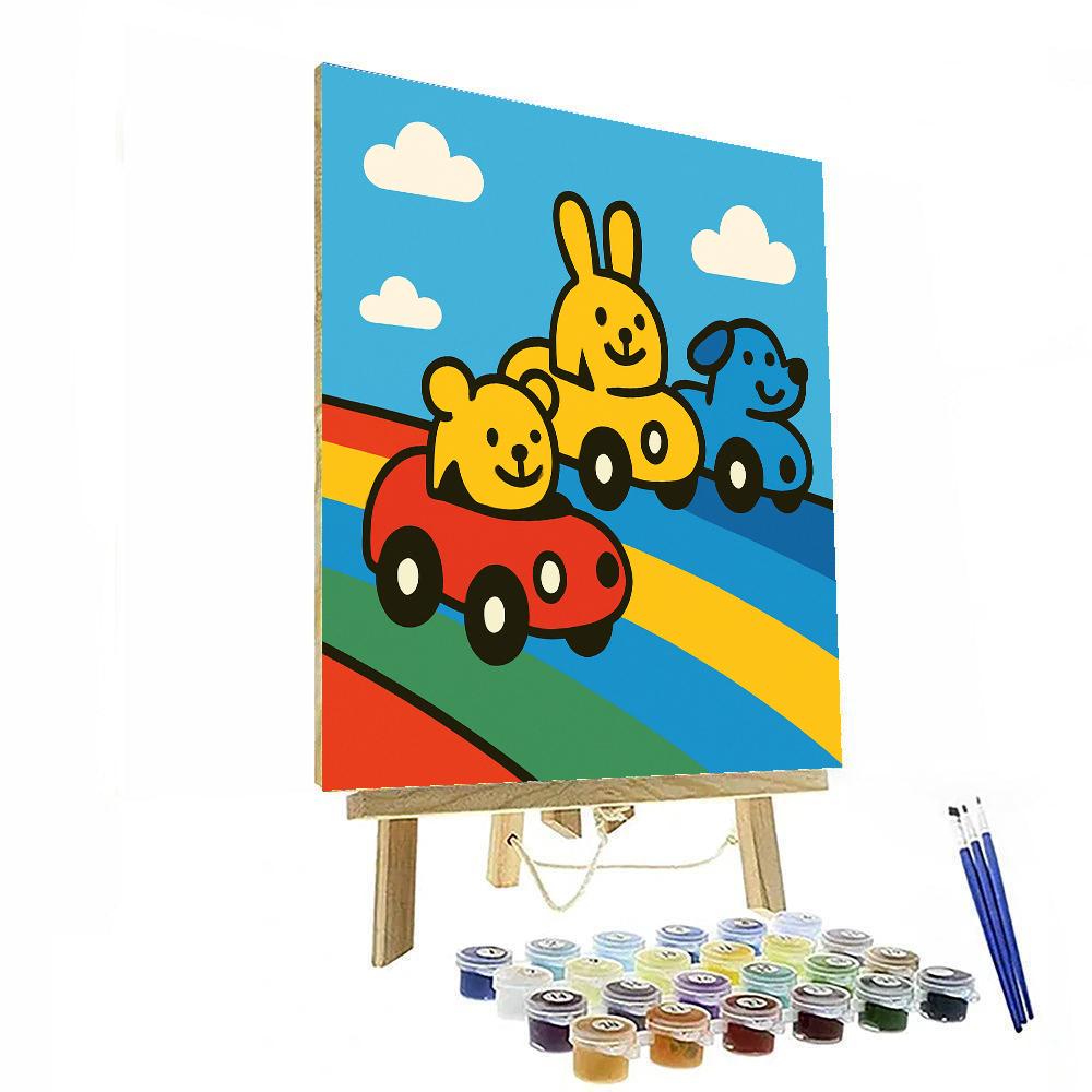 Rainbow Road Racers DIY paint by numbers