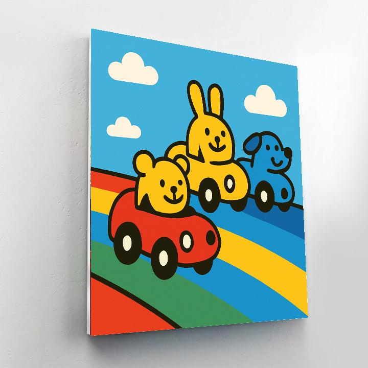 Rainbow Road Racers DIY paint by numbers