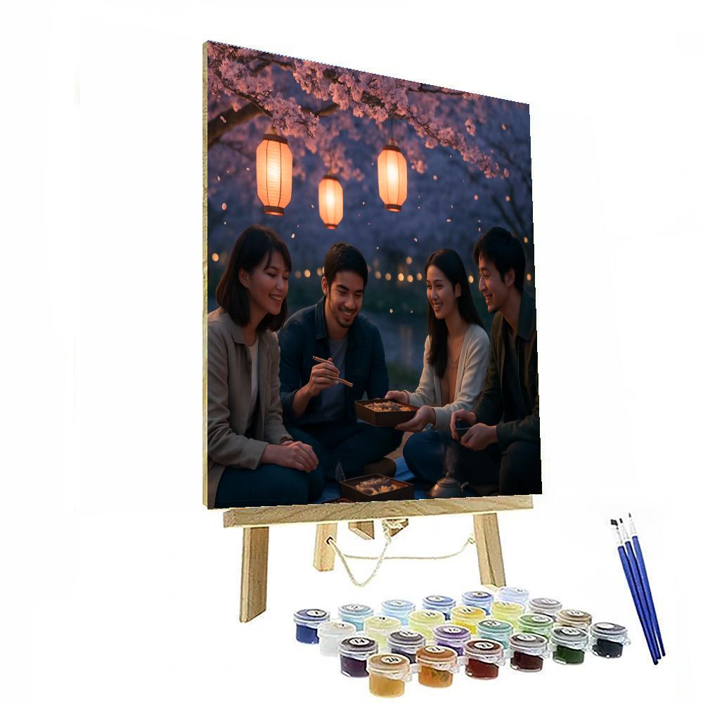 Hanami Evening By The River Paint by numbers art