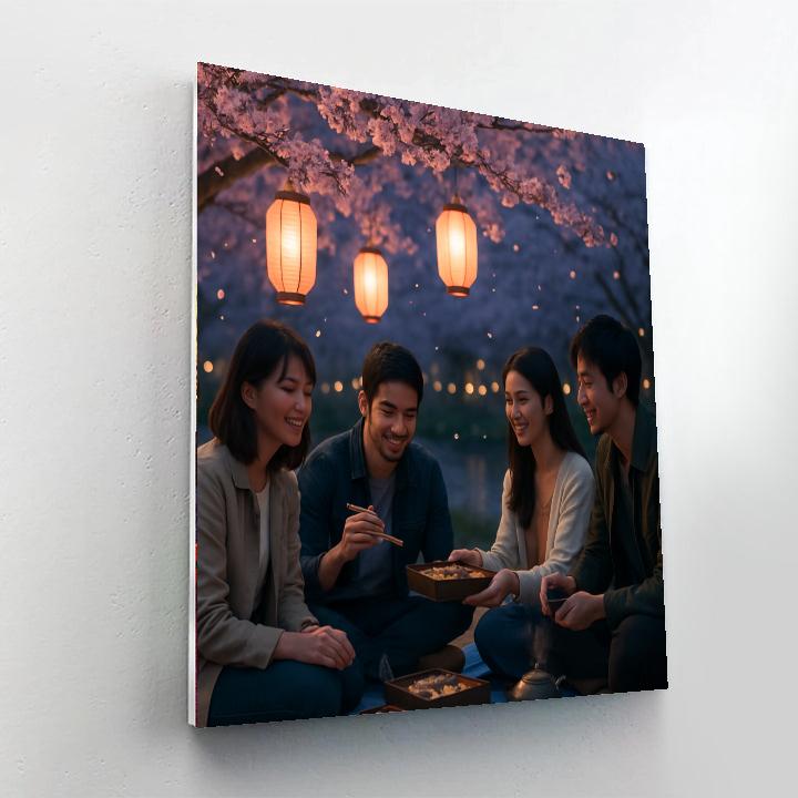 Hanami Evening By The River Paint by numbers art