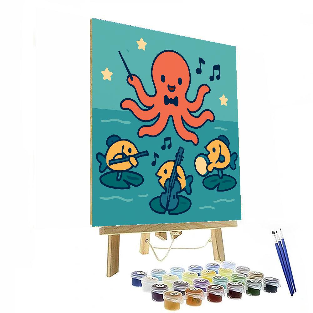 Orbiting Octopus Orchestra paint by number