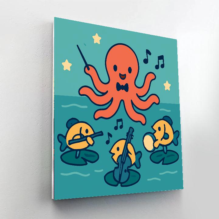 Orbiting Octopus Orchestra paint by number