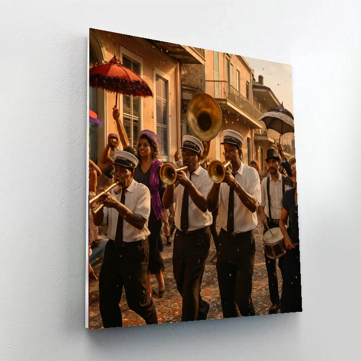 Mardi Gras Second Line Parade Number painting