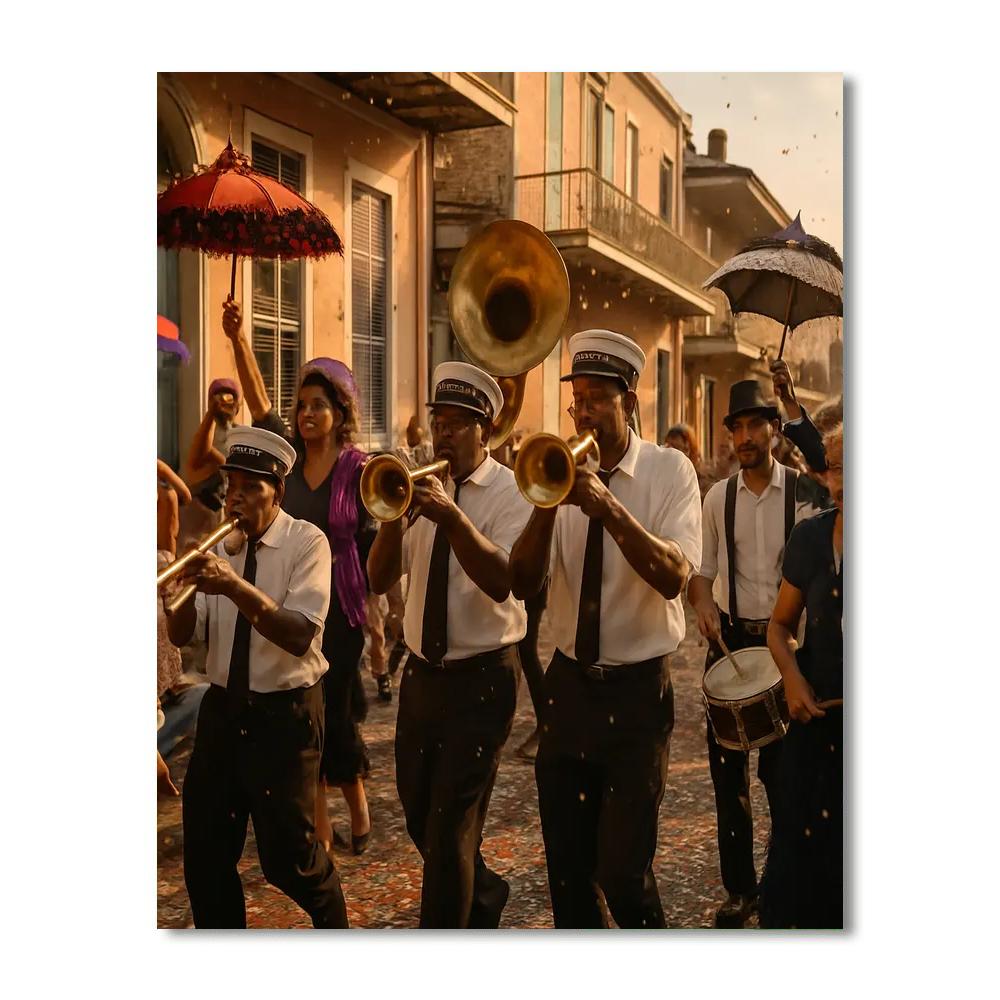 Mardi Gras Second Line Parade Number painting