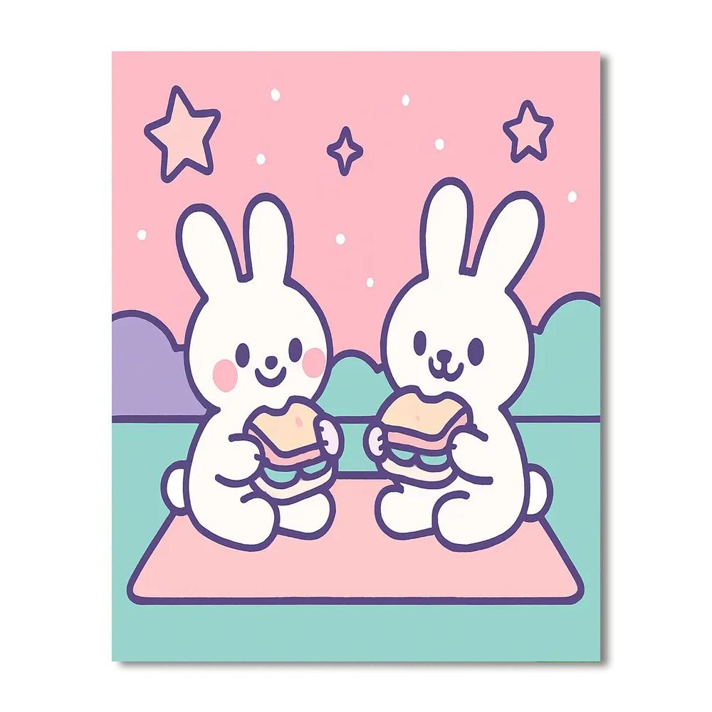 Nebula Picnic Bunnies Paint by numbers kits