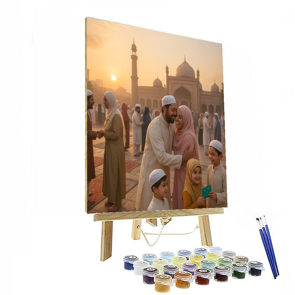 Eid Morning In A City Mosque paint by color