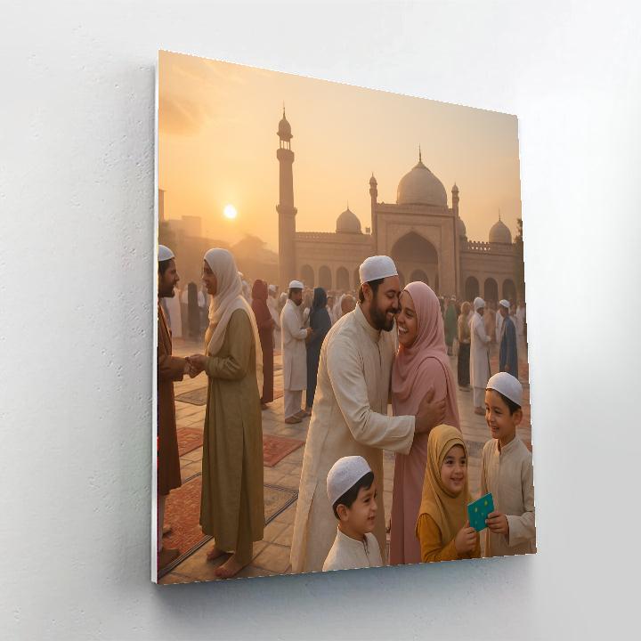 Eid Morning In A City Mosque paint by color