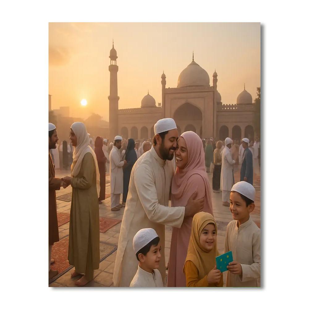 Eid Morning In A City Mosque paint by color