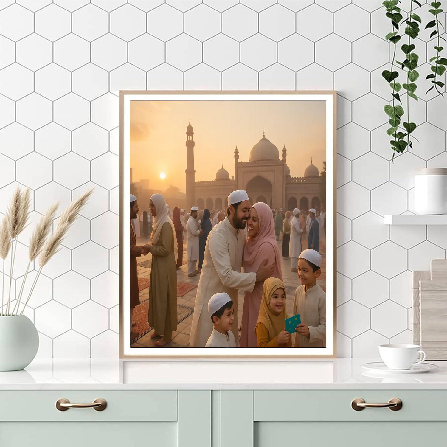 Eid Morning In A City Mosque paint by color