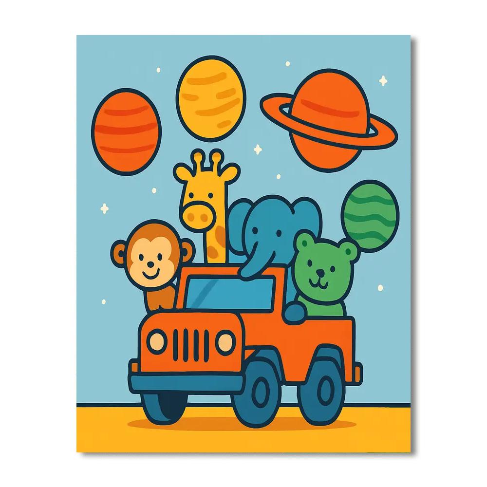 Solar System Safari paint by number