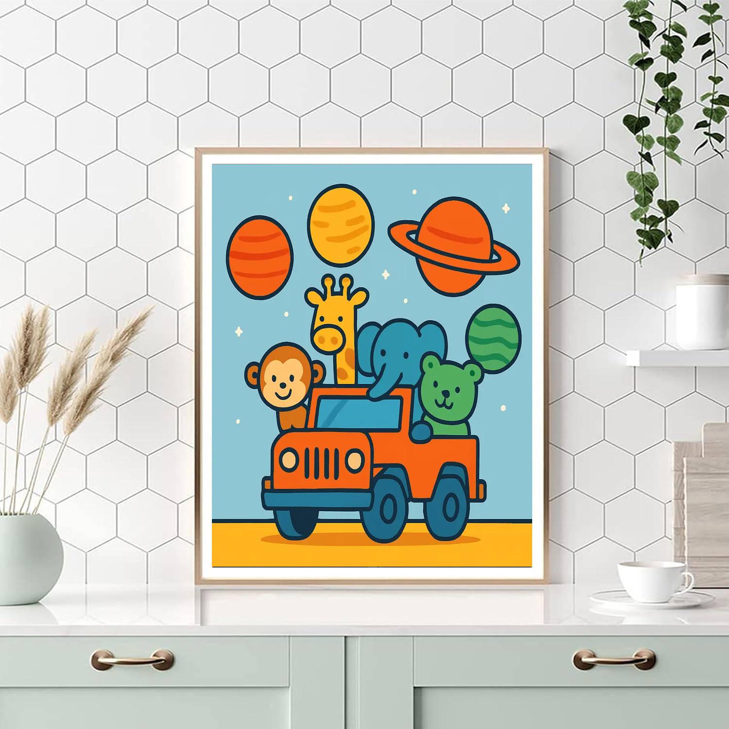 Solar System Safari paint by number