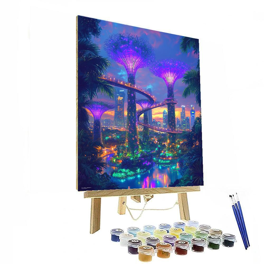 Gardens By The Bay Supertrees Singapore Numbered painting kits
