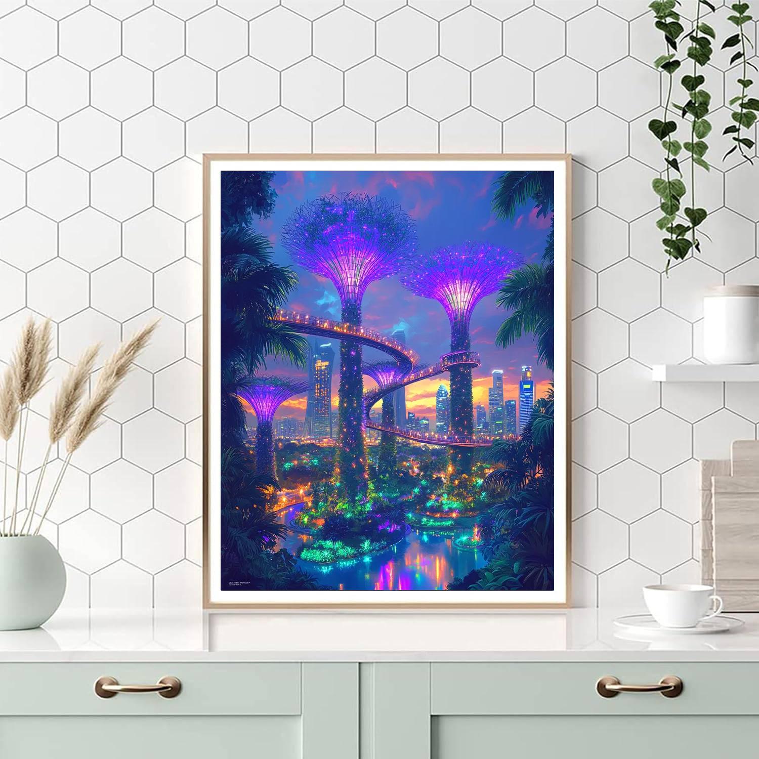 Gardens By The Bay Supertrees Singapore Numbered painting kits