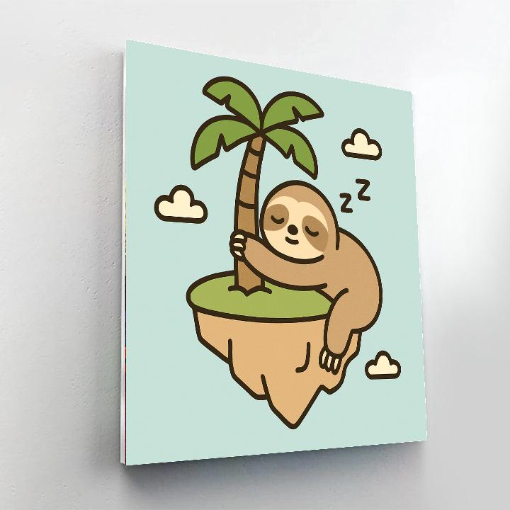 Floating Island Sloth Paint by numbers art