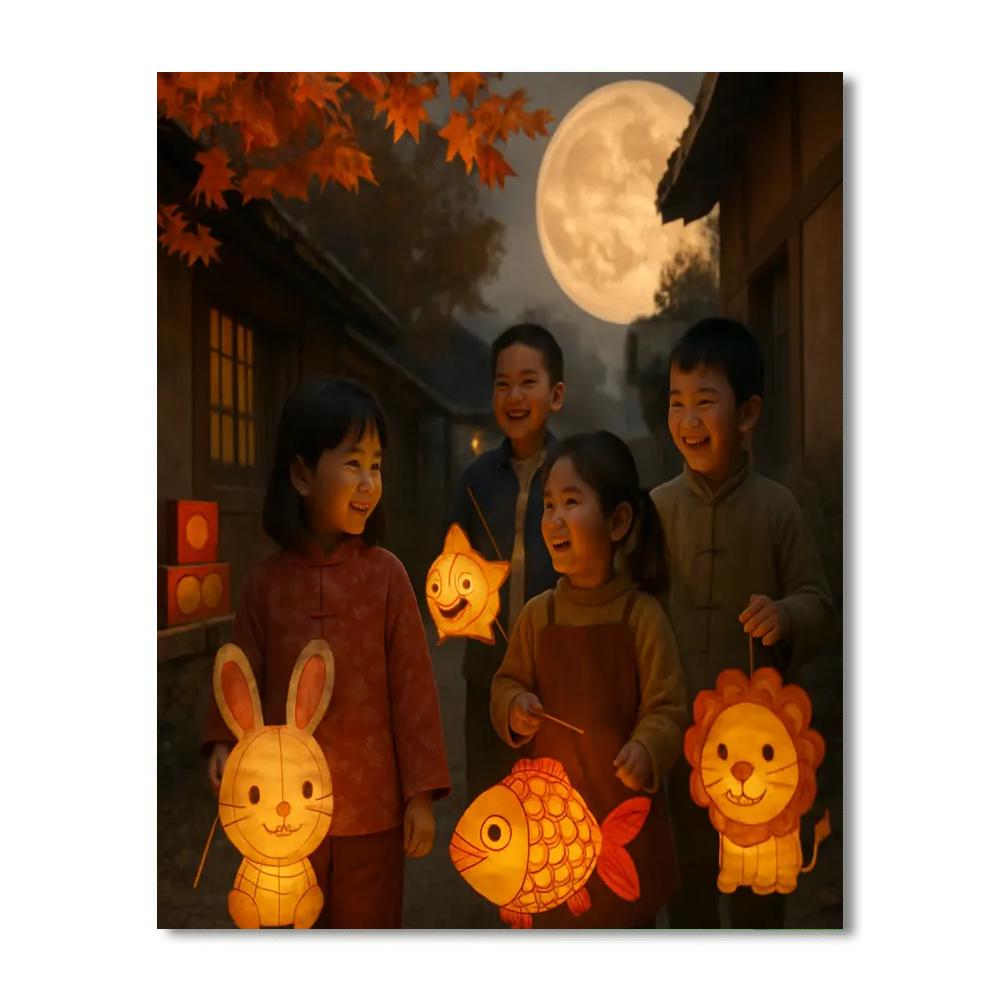 Lantern Parade At Mid-Autumn paint by numbers