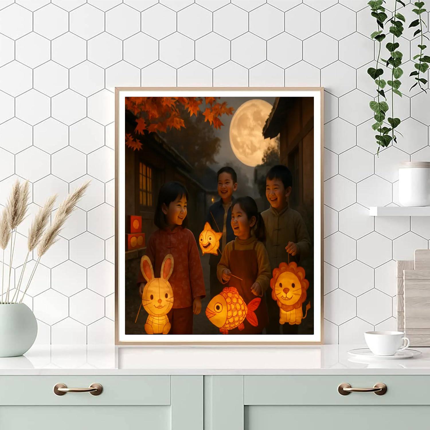 Lantern Parade At Mid-Autumn paint by numbers
