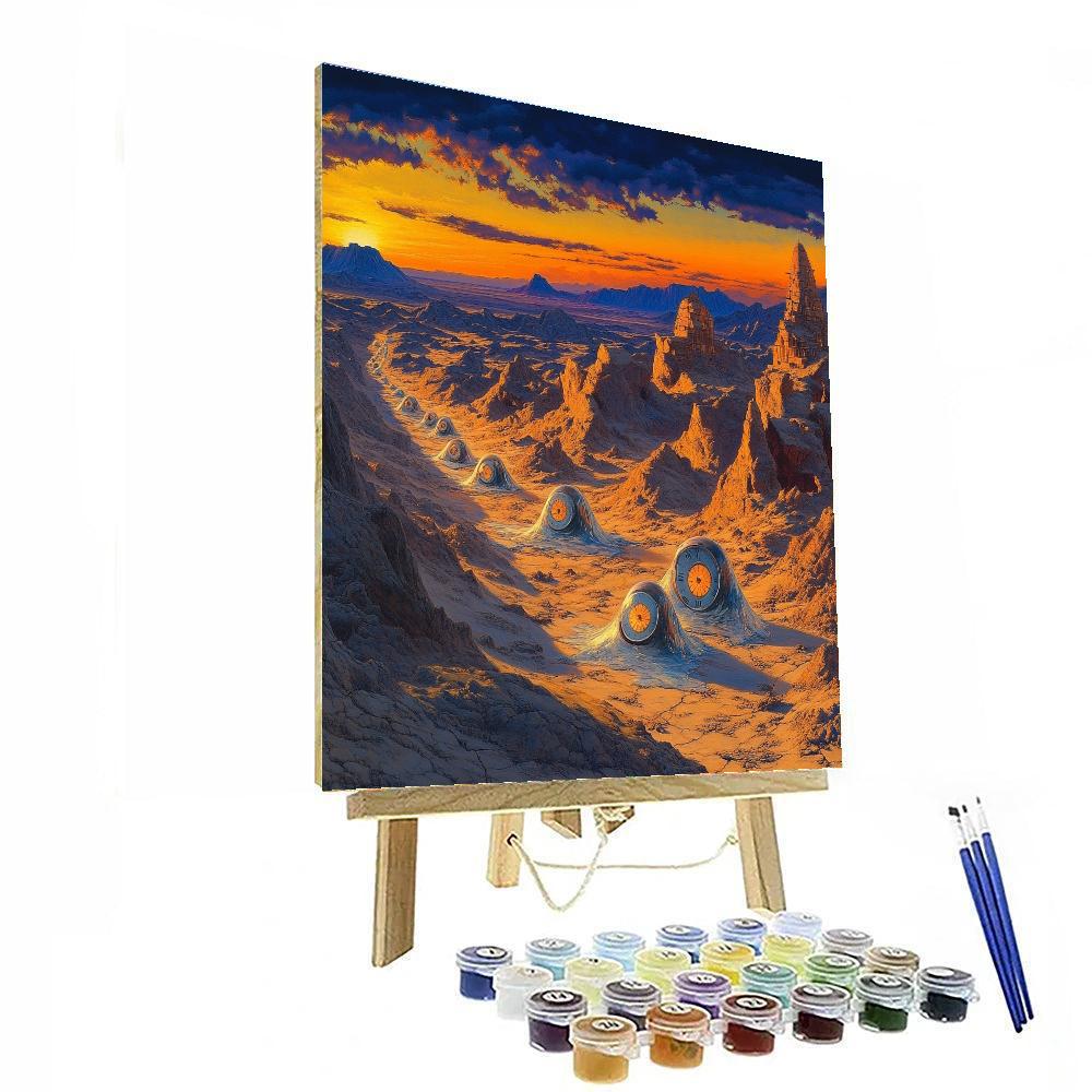 Salvador Dali Inspired Surreal Desert Dreams Number painting