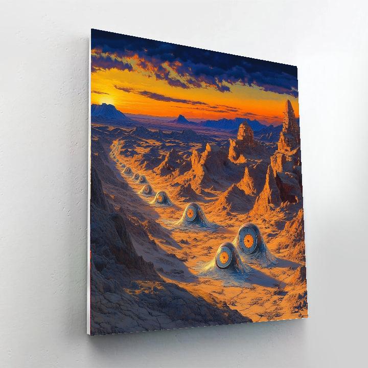 Salvador Dali Inspired Surreal Desert Dreams Number painting