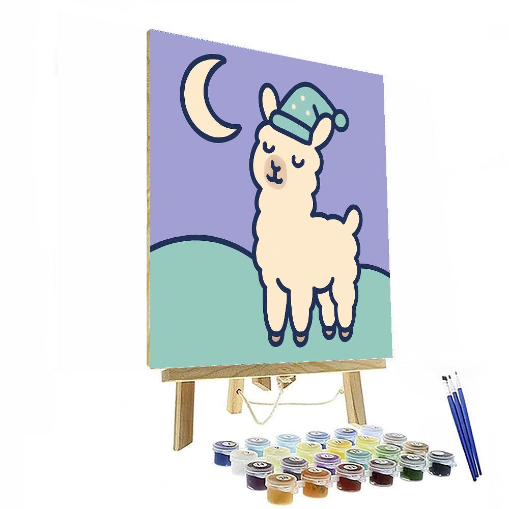 Lunar Llama Lullaby Number painting