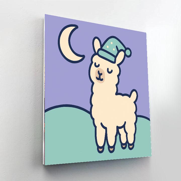 Lunar Llama Lullaby Number painting